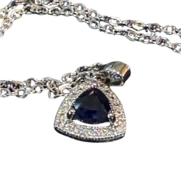 Stauer Sapphire & DiamondAura® Earrings & Necklace Set 18K Gold-Finished $590 💎 - Picture 4 of 5